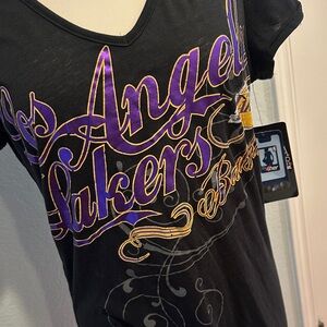NBA for Her Sz XL Los Angeles Lakers Black Burnout Tee • NWT!